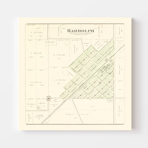 Vintage Map of Bardolph, Illinois 1893