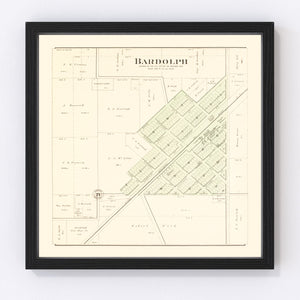 Vintage Map of Bardolph, Illinois 1893