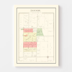 Vintage Map of Industry, Illinois 1893