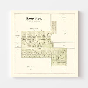 Vintage Map of Good Hope, Illinois 1893