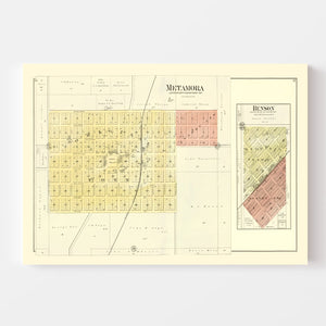 Vintage Map of Metamora, Illinois 1893