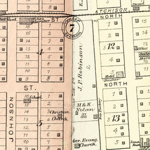 Vintage Map of Minonk, Illinois 1893