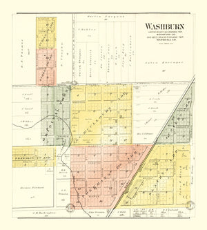 Vintage Map of Washburn, Illinois 1893