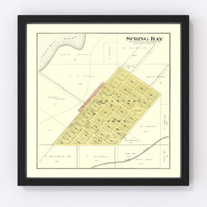 Vintage Map of Spring Bay, Illinois 1893
