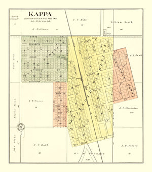 Vintage Map of Kappa, Illinois 1893
