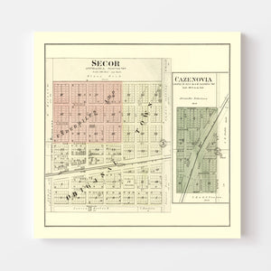 Vintage Map of Secor, Illinois 1893
