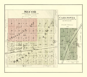 Vintage Map of Secor, Illinois 1893