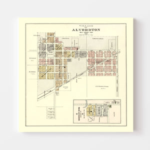 Vintage Map of Alvordton, Ohio 1894