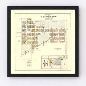 Vintage Map of Alvordton, Ohio 1894