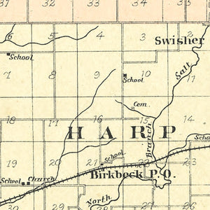 Vintage Map of De Witt County, Illinois 1894
