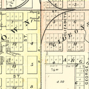 Vintage Map of Clinton, Illinois 1894