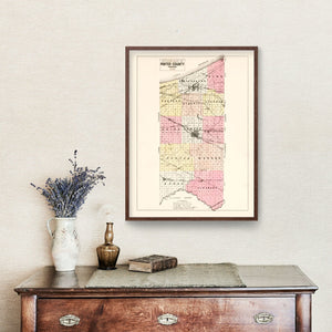 Vintage Map of Porter County, Indiana 1895