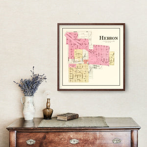Vintage Map of Hebron, Indiana 1895
