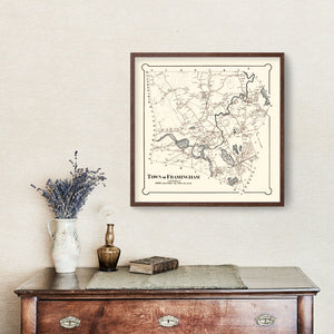 Vintage Map of Framingham, Massachusetts 1895