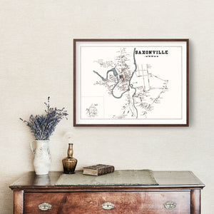 Vintage Map of Saxonville, Massachusetts 1895
