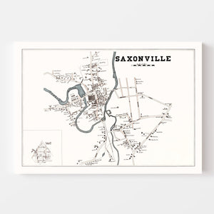 Vintage Map of Saxonville, Massachusetts 1895