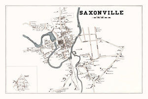 Vintage Map of Saxonville, Massachusetts 1895