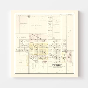 Vintage Map of Perry, Illinois 1895