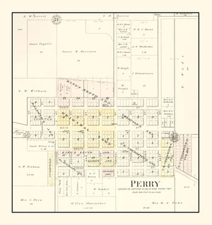 Vintage Map of Perry, Illinois 1895