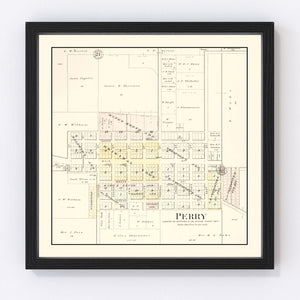 Vintage Map of Perry, Illinois 1895