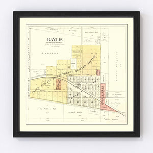 Vintage Map of Baylis, Illinois 1895