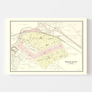 Vintage Map of Dexter, Michigan 1895