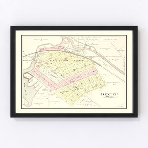 Vintage Map of Dexter, Michigan 1895