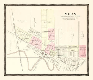 Vintage Map of Milan, Michigan 1895
