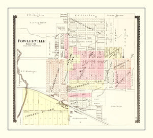Vintage Map of Fowlerville, Michigan 1895