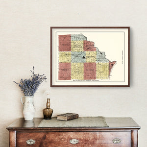 Vintage Map of Clark County, Missouri 1896