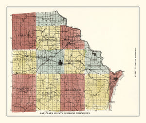Vintage Map of Clark County, Missouri 1896
