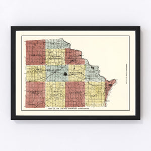 Vintage Map of Clark County, Missouri 1896