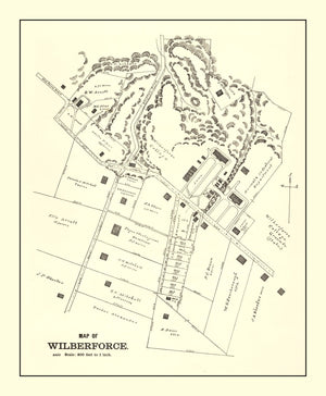 Vintage Map of Wilberforce, Ohio 1896