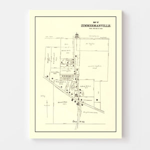 Vintage Map of Zimmermanville, Ohio 1896