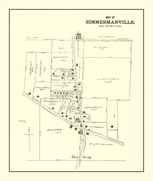 Vintage Map of Zimmermanville, Ohio 1896