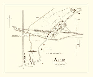 Vintage Map of Alpha, Ohio 1896