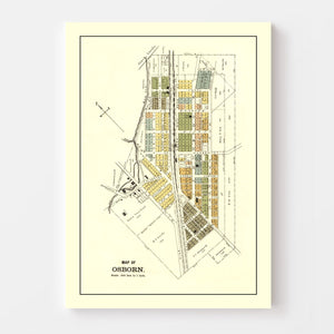 Vintage Map of Osborn, Ohio 1896