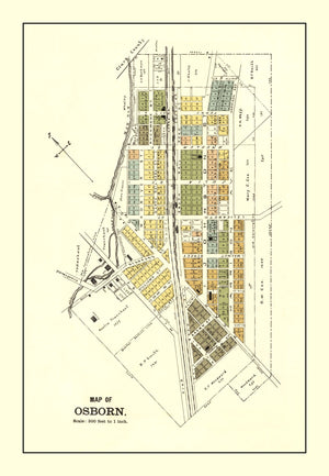 Vintage Map of Osborn, Ohio 1896
