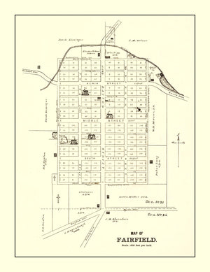 Vintage Map of Fairfield, Ohio 1896
