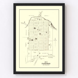Vintage Map of Fairfield, Ohio 1896