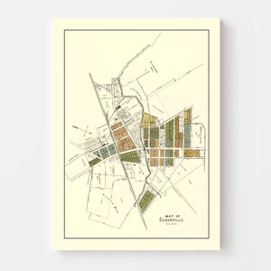 Vintage Map of Cedarville, Ohio 1896