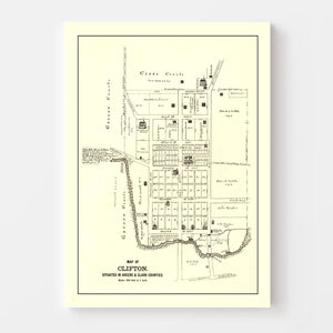 Vintage Map of Clifton, Ohio 1896