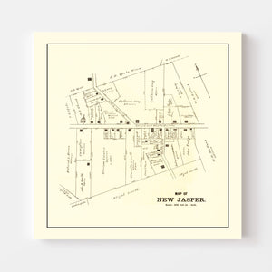 Vintage Map of New Jasper, Ohio 1896