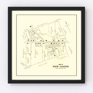 Vintage Map of New Jasper, Ohio 1896