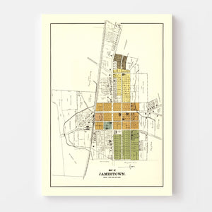 Vintage Map of Jamestown, Ohio 1896