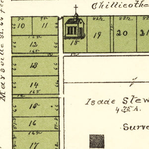 Vintage Map of Bowersville, Ohio 1896