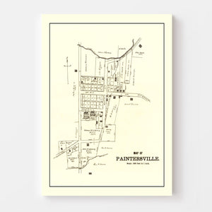 Vintage Map of Paintersville, Ohio 1896