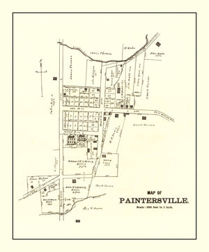 Vintage Map of Paintersville, Ohio 1896