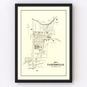 Vintage Map of Paintersville, Ohio 1896