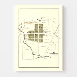 Vintage Map of Bellbrook, Ohio 1896